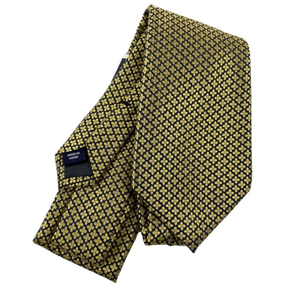Club Room Other - Club Room Navy Blue and Yellow Floral 100% Silk Men’s Tie
